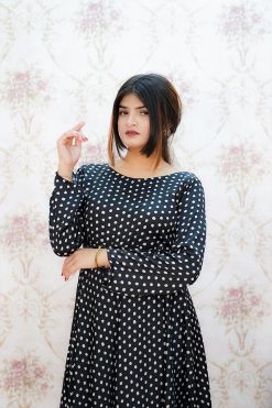 Stunning Black Printed Chiffon Frock – Elegant and Versatile Women's Fashion